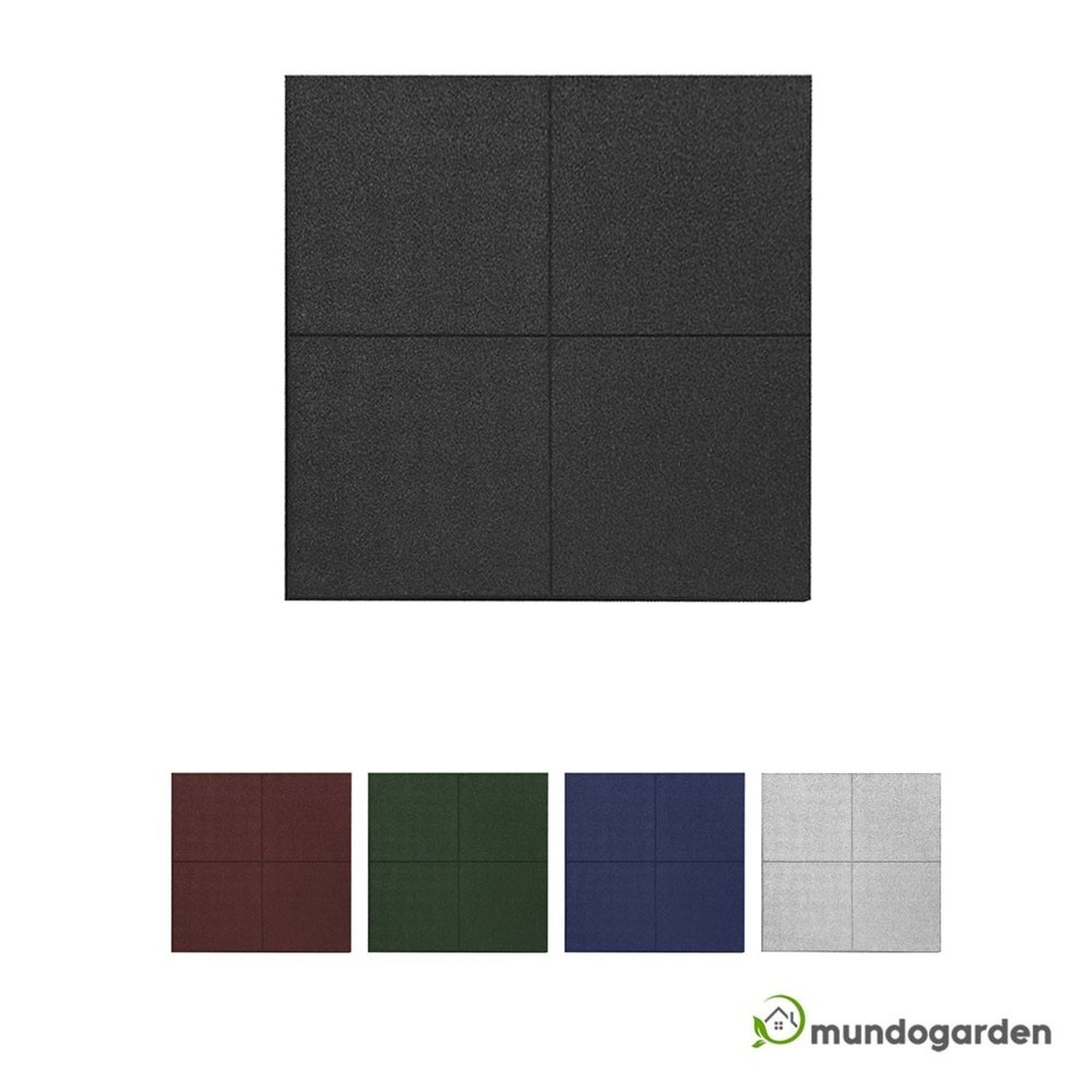 Loseta de caucho Maciza PRO - Negra de 1x1m de 25mm de espesor