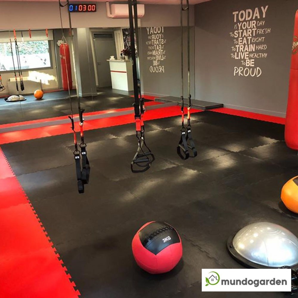 Tatami Puzzle EVA - Rojo/Azul (Reversible) de 1x1m de 4cm de espesor